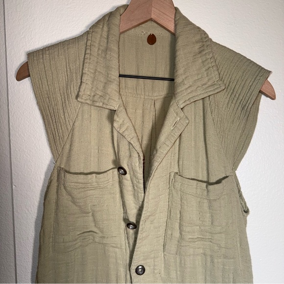 FREE PEOPLE FP One Kalahari Coverall Textured Summer classic Romper S - Picture 4 of 4